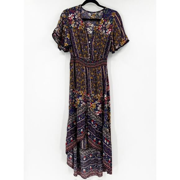 Urban Outfitters Boho High Low Maxi Floral Print Dress M - Picture 2 of 4